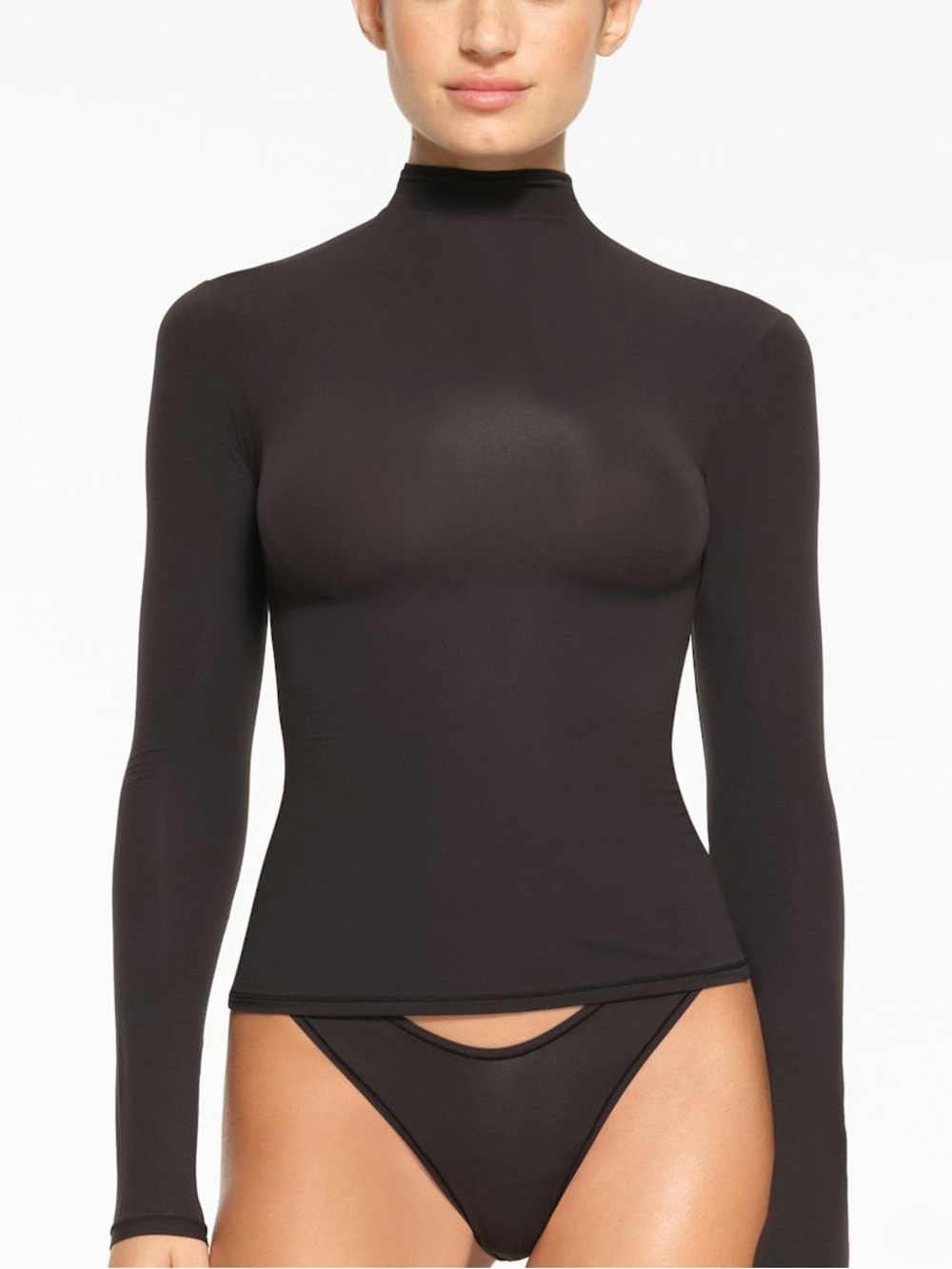 SKIMS fits everybody turtleneck top color onyx